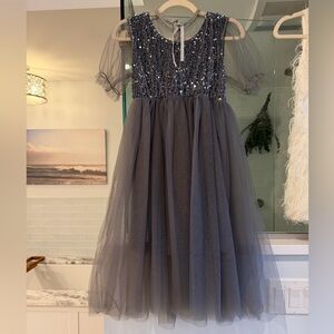 Elegant Gray Kids Dress girls size 10 semi formal dance